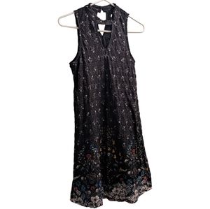 🆕 Love, Fire Floral Print Layered Lace Collar V Neck Sleeveless Dress M